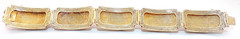 GORGEOUS CHINESE STERLING SILVER 5 Link FILIGREE ENAMEL CORAL Bracelet 7.5″ Long