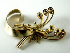Brooch-pendant vintage 7 red stones