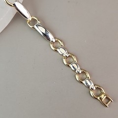 Vintage Chain Bracelet Multi Tone 8mm Glossy 7″