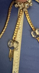 Vintage 1/20 12k GF Paste Rock Crystal Necklace 15 Inch 3.5 Inch Bottom Piece