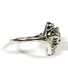 Vintage Double Diamond .78 Carat 14k White Gold Ring Size 6