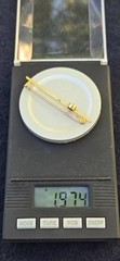 Antique Victorian 15K Yellow Gold Deep Purple Amethyst Crimp Set Brooch Pendant