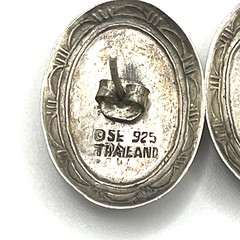 Earrings Southwestern Style Black Onyx Oval Cabochon Post Backs VTG Sterling 925