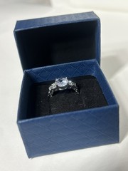 Vintage Cubic Zirconia Ring Silver Plated Womens Size 7