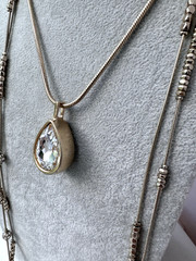 Vintage Designer 1990s 2000s y2k Bling Modernist *2 Necklaces STACK* Lot Unique