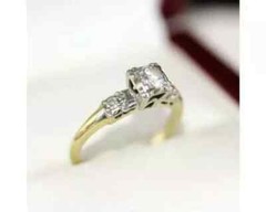 Art Deco Style Vintage Round Cut Lab Created Diamond 14K Gold FN Engagement Ring