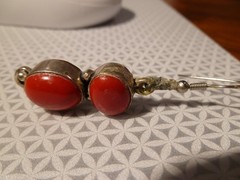 Contemporary Branch Raw Coral Necklace Bracelet Earrings Set On Sterling Silver