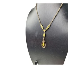 Vintage Barzel 18kt Gold Plated Gold,Green,Yellow Citrine 10″ Necklace