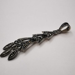Vintage Elegant Pendant made of 925 Drop Silver,handmade Marcasite 4.61g