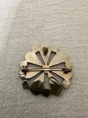 Brooch – Vintage Pin – Abalone and Metal Alloy – “Alpaca Mexico”