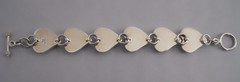 Vintage ATI 925 Red Jasper Heart Bracelet Sterling Silver Bracelet 36.2 grams