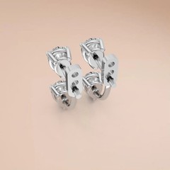 Front Back Drop Jacket Earrings Pear Cut Lab Grown Diamond Prong Setting