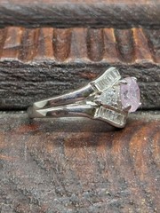 Vtg STUNNING Sterling Silver 925 PINK ICE TOPAZ Cz Details Ring Signed FAS Sz 8