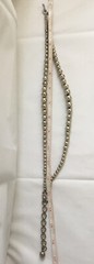 Monet Silver Plated Metal Pearl Necklace Double Strand Chain Strung J Hook Clasp