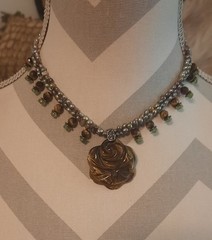 GORGEOUS Vintage Handmade Pearl & Tigers Eye Choker Necklace