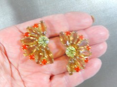 JULIANA D&E BOOK SET GRAND PARURE COFFIN RHINESTONES GOLD RED 5 PIECE SET
