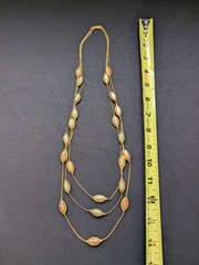 Vintage Casual Corner Triple Strand Enamel Necklace