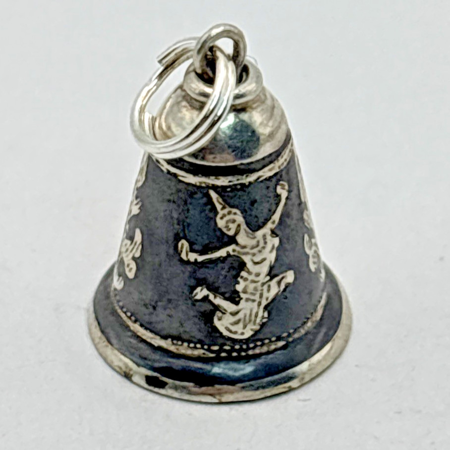 .925 STERLING SILVER “Goddess Mekkala Niello Bell” CHARM For Charm Bracelet
