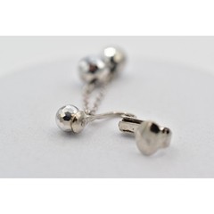 Vintage Crystal Clip On Earrings Silver Chain Disco Ball Chain Drop 1950s A23