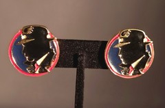 Vintage Wendy Gell Walt Disney Dick Tracy Disney 1980s-1990s Clip-On Earrings