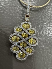 Stunning Gold Over STERLING SILVER YellowCZ Necklace PENDANT