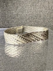 Vintage Sterling Silver Mesh Link Bracelet 7.5”