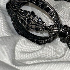 Monet link bracelet black crystal filigree marcasite Victorian Gothic glam art