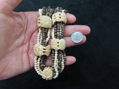 Authentic 1980’s Tribal Buffalo Bone w/Coconut Bead Multi Strand Necklace
