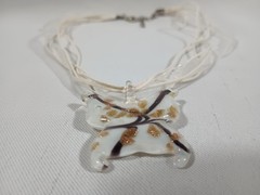 Butterfly Glass Brilliant Pendant Choker Necklace White Clear FAST Shipping