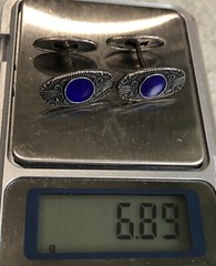 Silver cufflinks with hot enamel Made in the USSR Cufflinks 916 sterling silver