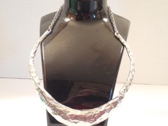 EGYPTAIN REVIVAL STYLE SIGNED VCLM SILVER TONE NECKLACE