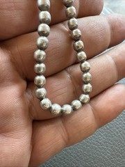 Vintage Sterling Silver Ball Bead Necklace Stamped Sterling