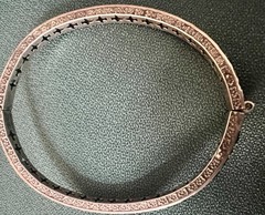 STUNNING ART DECO STERLING GREEN PASTE STONES BANGLE BRACELET 1920s FABULOUS