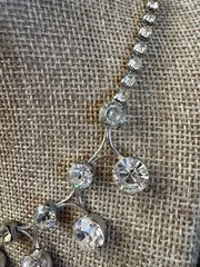 Vintage Rhinestone Necklace Choker Signed Gale Silver Tone 1950s 1960s Glows!