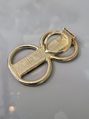 Vintage Gold Tone Scarf Ring French Style Hinged Clip M39