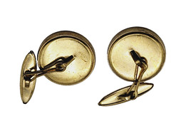 Brass Runabout Automobile Vintage Cufflinks or Vest Buttons Round Shape Detailed