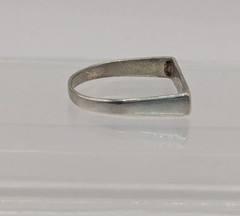 Sterling 925 silver Unusual Flat Bar Topped Ring Band