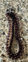 Vintage Beaded Plum Burgundy Glass Crystal Layered Silver Jeweled Clasp Necklace