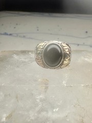 Black Hills Gold ring onyx leaves band size 11 sterling silver women men
