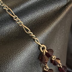 VINTAGE BOHEMIAN GARNET NECKLACE 15.5” Signed