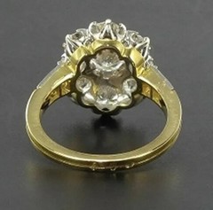 Floral Art Deco Style Lab Created Diamond 14K Yellow Gold FN Engagement Ring