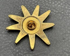 Scooter Paris Vintage Gold Tone Sun Evil Eye Brooch Pin 1980s Celestial Mystical