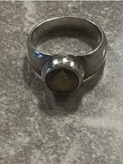 Vintage Sterling Smokey Quartz Size 7 1/4 Ring Signed Ring E.Sielle
