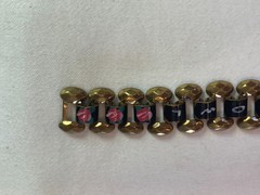Vintage Handpainted Enamel Floral Rose Bowl Chain Bracelet 6.5 in