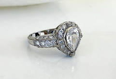 Sterling Silver 925 Wedding CZ Bridal Engagement Ring Designer Band Estate