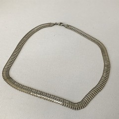vintage JCM ITALY sterling silver ladder link 18″ collar necklace 9mm 7.63grams