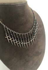 NWT Robert Lee Morris Elizabeth & James Sterling Dagger Necklace W/Pouch $595