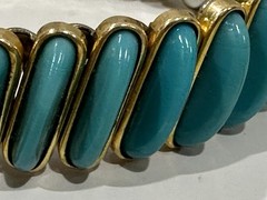 VTG Antique Signed DFB Co CARMELITA Expansion Bracelet Turquoise Blue Color GF