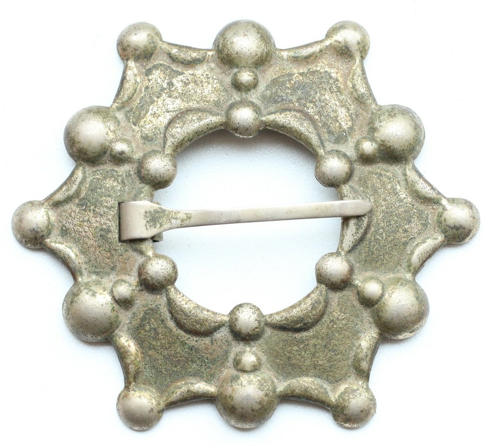 Vintage Ornament Decorated Brooch Pin Fibula 75 mm