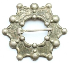 Vintage Ornament Decorated Brooch Pin Fibula 75 mm